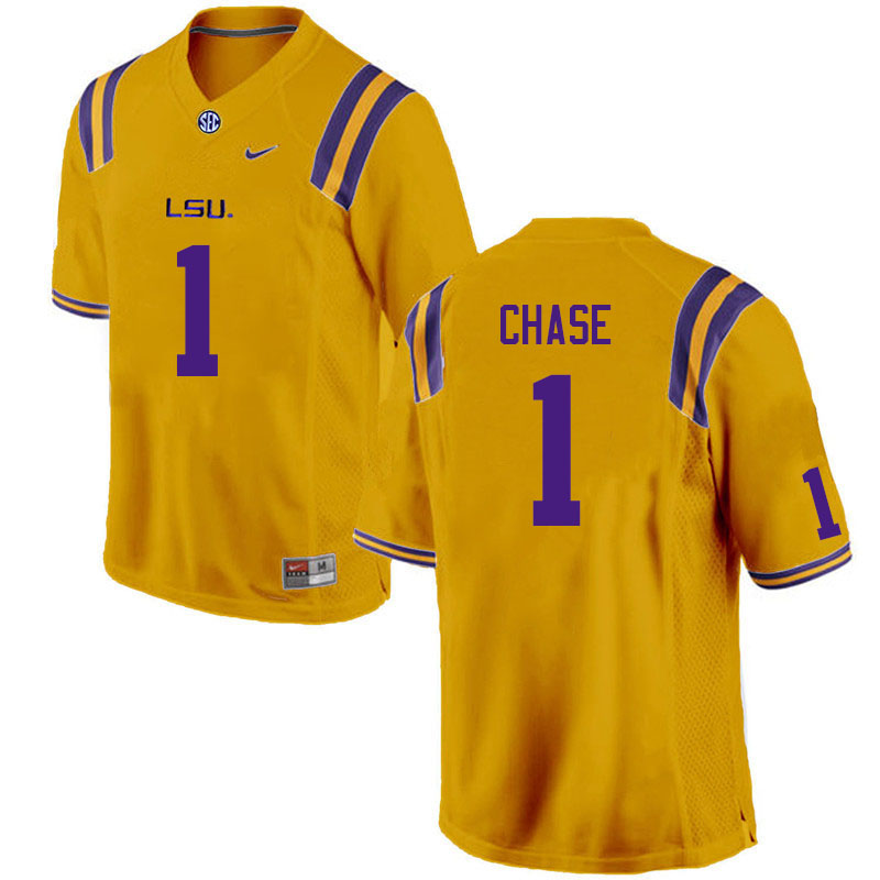 LSU Tigers #1 Ja'Marr Chase College Football Jerseys Stitched Sale-Gold